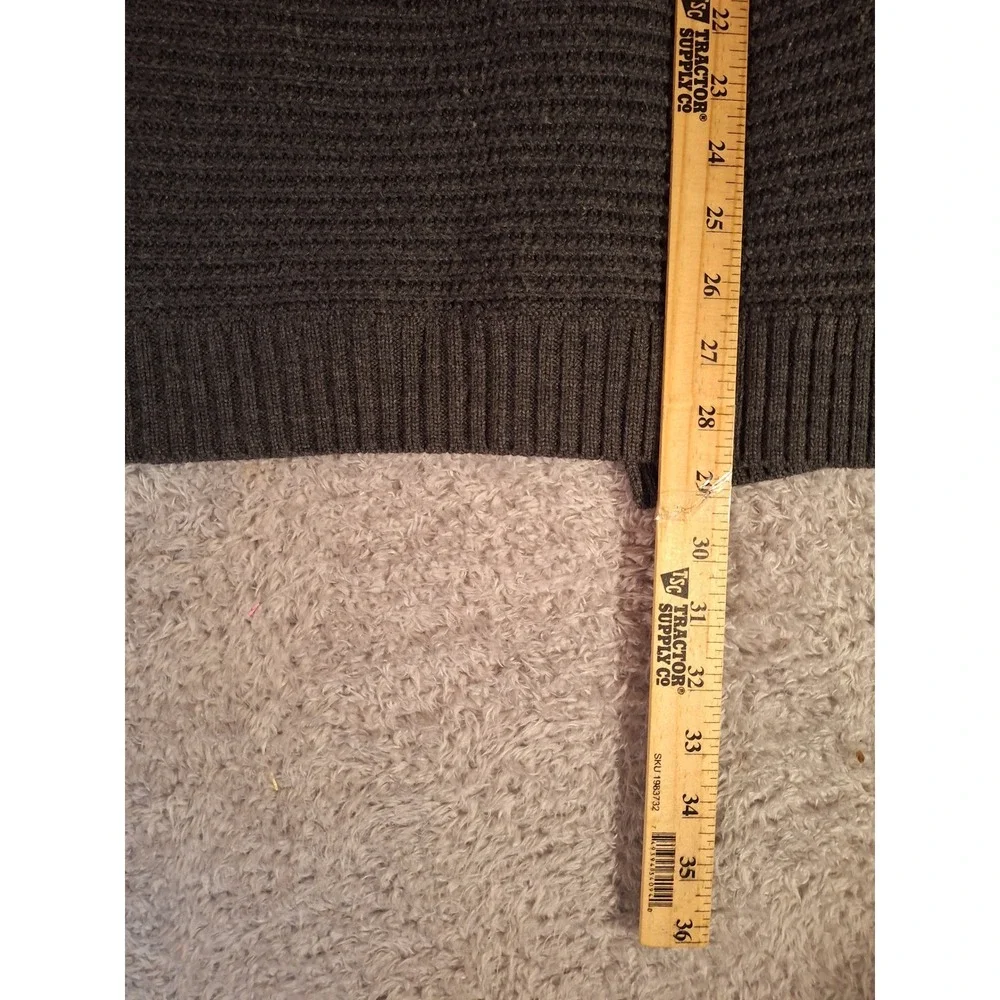 Tahari Womens Charcoal Gray 100% Merino Wool Open Front Cardigan Sweater Large - Picture 9 of 12